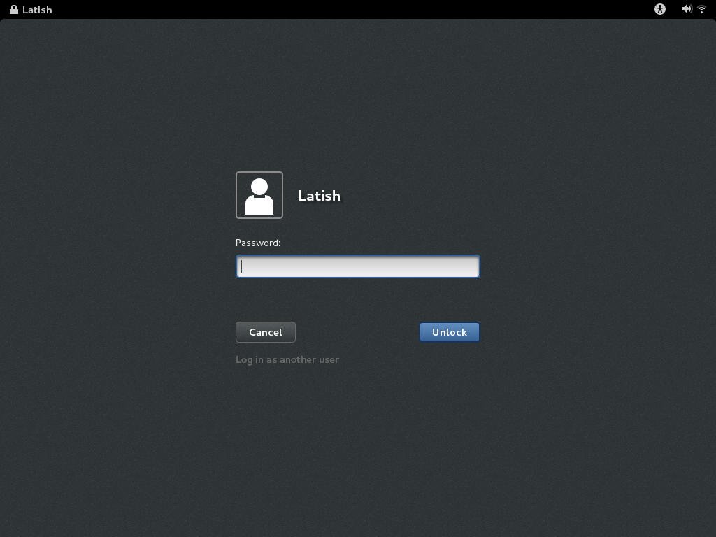 Login screen