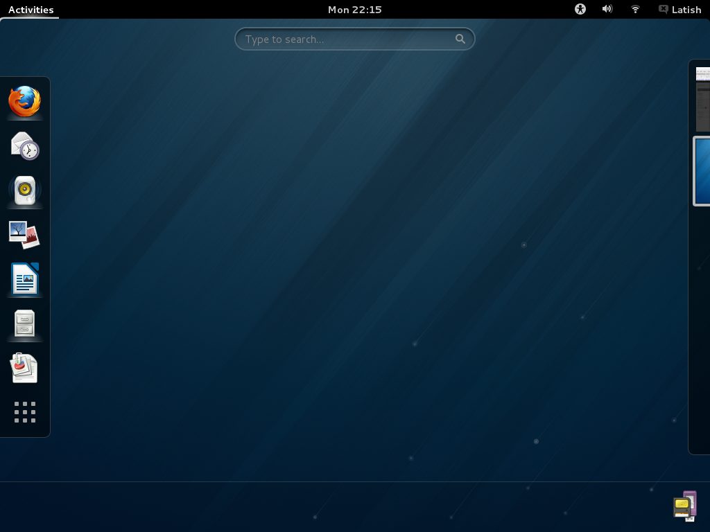 Login screen